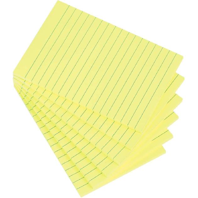 Vanpad Lined Sticky Notes 4X6 in Light Purple Ruled Stickies Super Sticking Power Memo Pads Strong Adhesive, 6 Pads/Pack, 45 Sheets/pad