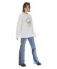BONIEE [Fleece Lined] Custard Collage Logo Graphic Oversized Sweatshirt White