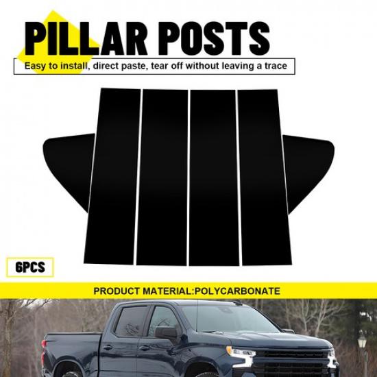 6x Черные Столбики Оконные Молдинги Отделка Для Chevy Silverado 1500 2500 I