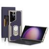 Стильный кожаный флип-кейс Samsung S23 Ultra для бизнеса с защитным кронштейном и защитой по всему корпусу