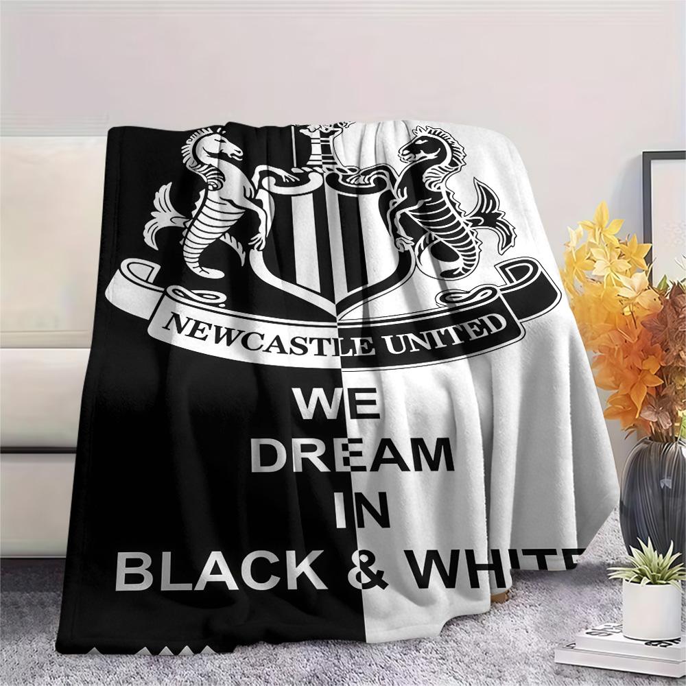 Фланелевое одеяло с принтом логотипа NUFC proter, Высококачественное, Комфортное для всех сезонов, Домашний декор, Тепло и Уют