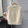 Round Neck Sweater Vest Women's Spring Loose Soft and Sticky Stacked Knit Sweater Waistcoat