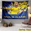 Custom Name Football Ronaldo Tapestry Room Decoration Wall Hanging for Living Room Bedroom, dormitory, Birthday and Christmas gifts
