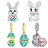 Медь Подвеска в виде пасхального яйца Открывается Шармы в виде кролика Бусина Подходит для оригинальных браслетов Пан Женские DIY Изысканные ювелирные изделия Подарок для вечеринки