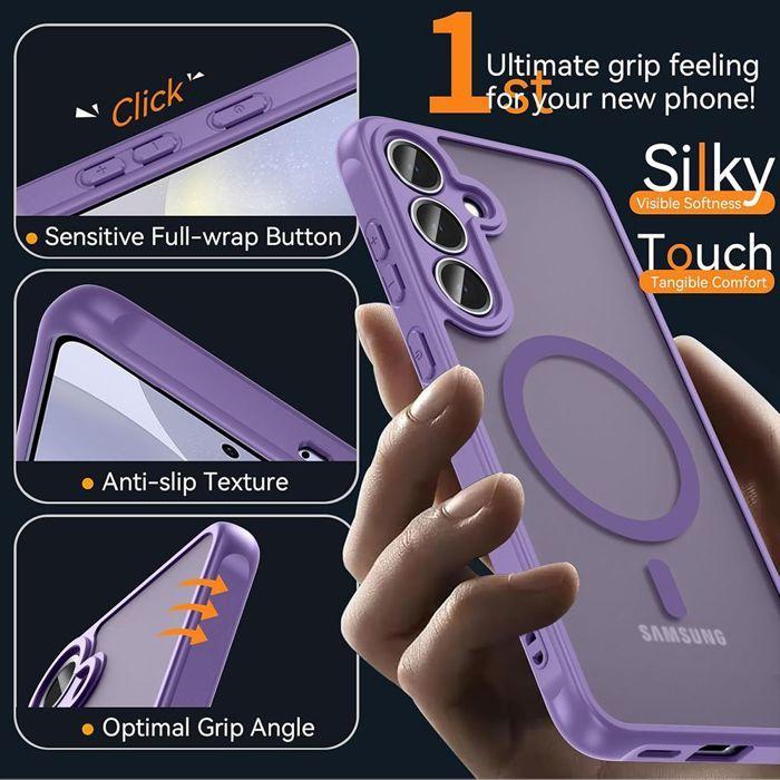 Coque de protection - BOOLING - pour Samsung Galaxy A56 5G - Violet - 2 Verres Trempés - Antichoc