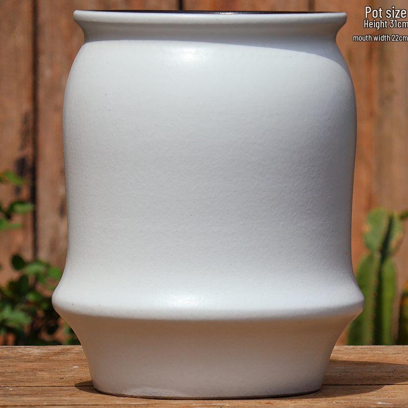 Vintage Ceramic Pot for Indoor/Outdoor Use – Large, Breathable Coarse Pottery for Green Plants, Tall Wide Mouth Design for Bougainvillea & Succulents