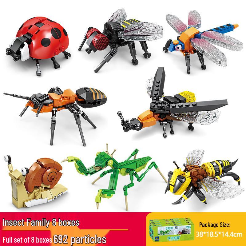 Кай Чжи Совместимая Лего Игрушка Насекомое: Mantis Конструктор для детей, Развивающий пазл с животными в подарок