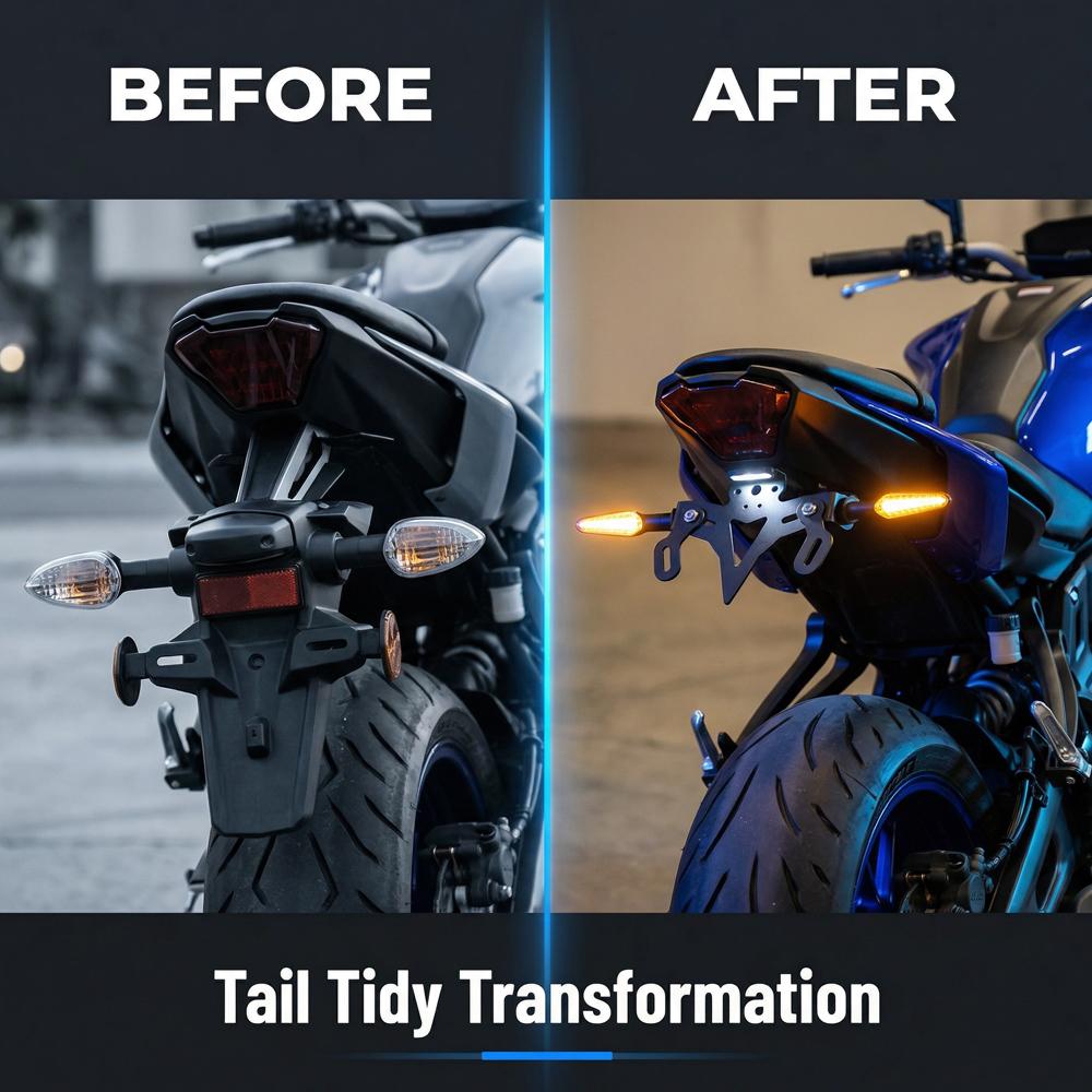 MT07 Registration License Plate Holder Mount Bracket with LED License Plate Light Accessories For Yamaha MT-07 FZ07 2013-2024