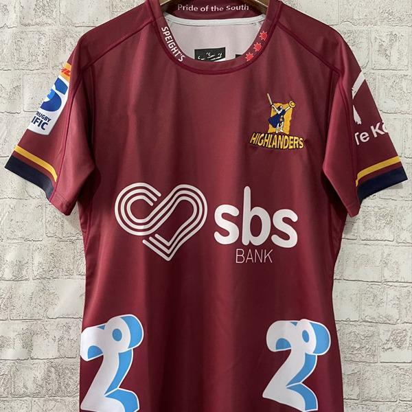 Мужская регбийная майка Highlanders 2024 для дома и выезда - Спортивная футболка с коротким рукавом