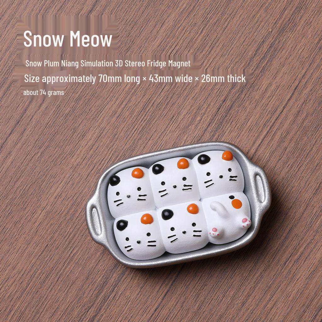 3D Fruit Magnet: Watermelon, Cherry, Strawberry Cat Design