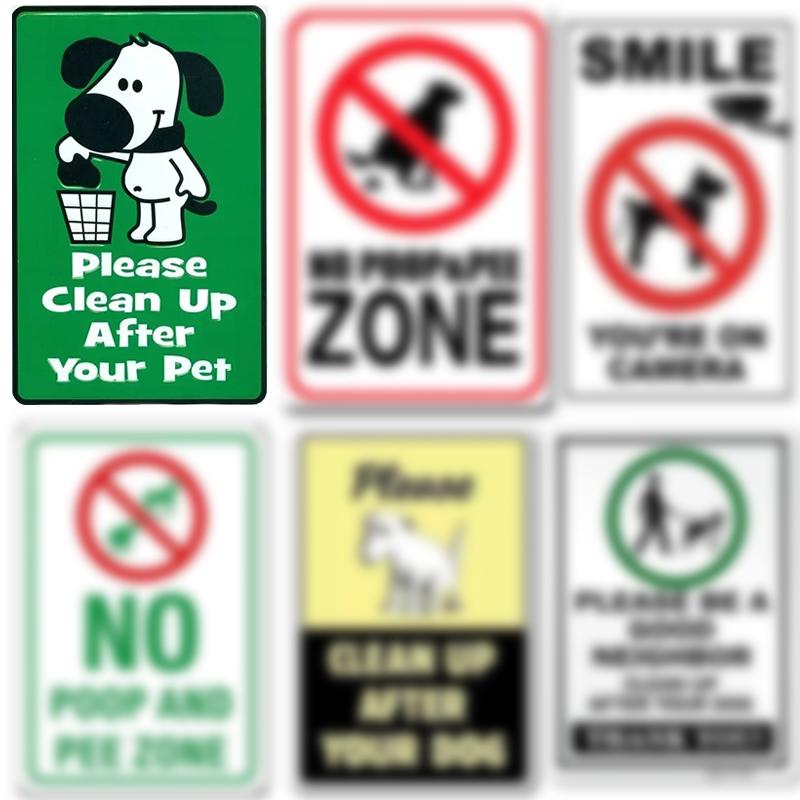 1pc Please Pay Attention To The Aluminium Plate Sign No Dog Poop Sign Outdoor Sign Please Clear Dog Poop Warning Sign 8x12lnc