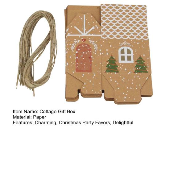 24 шт. Рождественская подарочная коробка в виде коттеджа 3D всплывающая подарочная коробка в форме домика бумажная коробка для угощений для праздничных сувениров упаковка для печенья и конфет