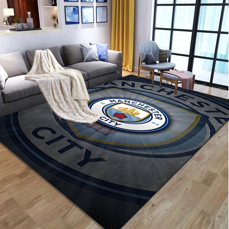 Football team City FC Pattern Rug, Indoor/Outdoor Mat, for Picnic, Gameroom, Bedroom, Office, Living Room, Home Decor Carpet, Birthday Gift