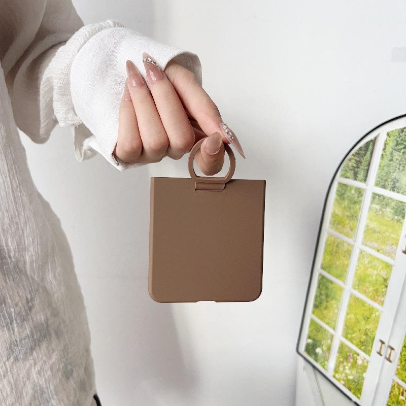 Fashion Macaron Solid Color Anti-Drop Ring Case for Samsung Z Flip7