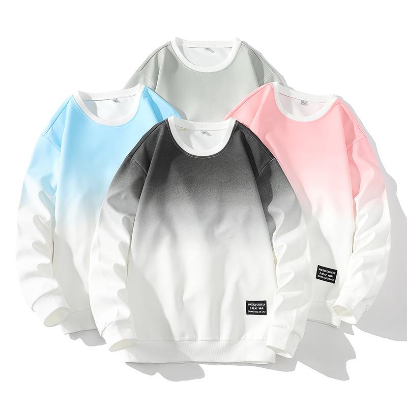 Свитер мужская мода с длинным рукавом повседневная свободная футболка с круглым вырезом подкладка мужская
