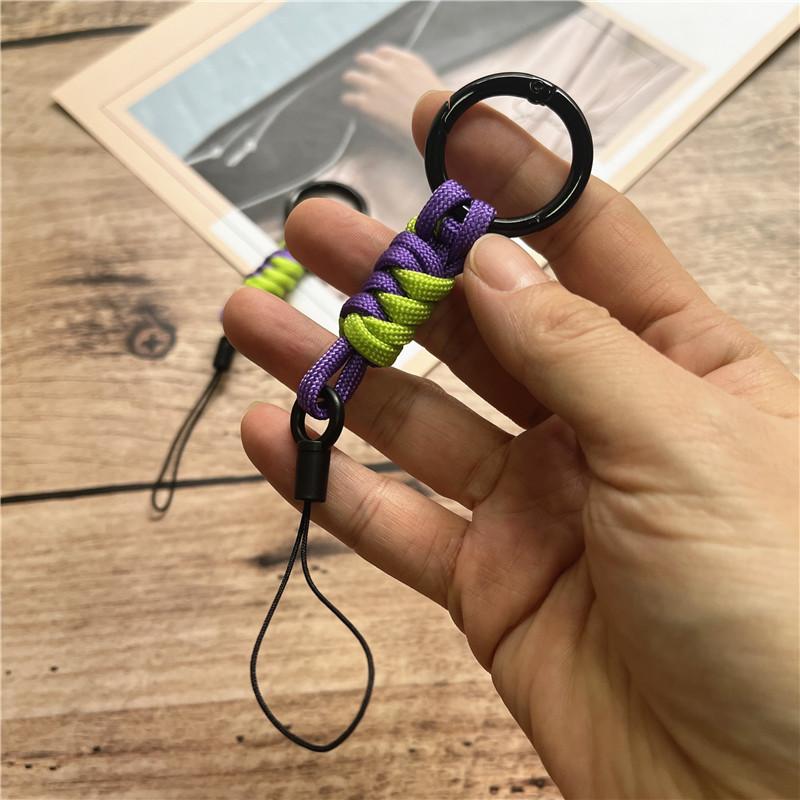 Key Ring Lanyard Matching Color Mobile Strap Metal Keyring Cord for Keys Short Lanyard Anti-lost Cellular String Couple Pendant