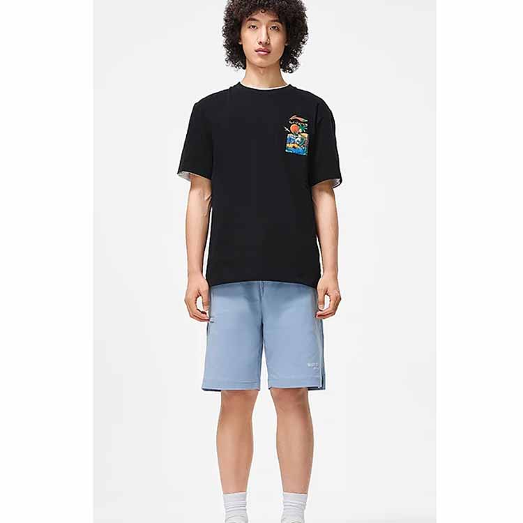 Li-Ning Sports Lifestyle Series Printed Letter Round Neck Pullover Short Sleeve T-shirt Men Tops Black AHST177-4