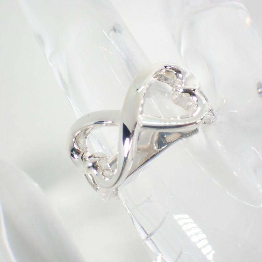 [Б/у] TIFFANY/Tiffany 925 Двойное кольцо с любящим сердцем/Нет. 11/г457-46