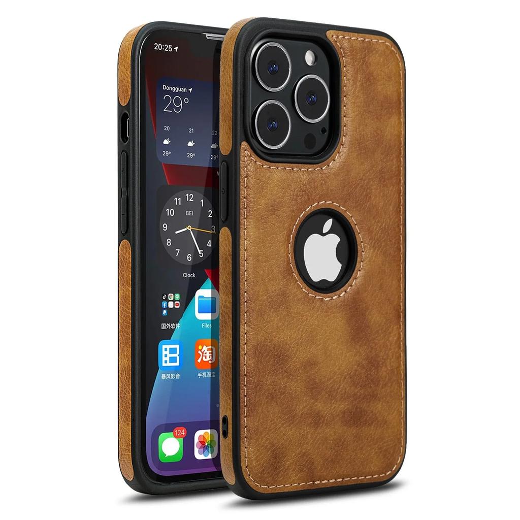 Ultra Thin Slim Leather Phone Case For iPhone 15 17 Pro Max 16 14 13 12 11 XR X Shockproof Bumper Soft Business Back Cover