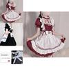Женское сексуальное милое платье горничной в стиле Лолита, японское милое платье, костюм для косплея