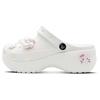 Classic Platform Clog Sweet Rose Cat Pink Gradient EVA Sweet Girl Hole Shoes Unisex White