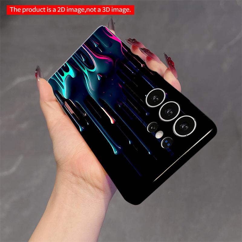 2DFlat Samsung phone case Glowing Ink Cascade Phone Case Applicable to Galaxy S23 S24 S25ULTRA S26 A12 A14 A15 A16 A54 A55