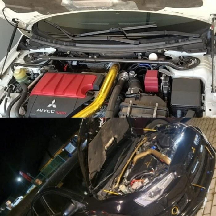 KUNSYOUKIM Комплект газовых упоров капота для Mitsubishi Lancer Evolution X CZ4A (Красный, Улучшение из углеродного волокна) - Набор из 2 предметов