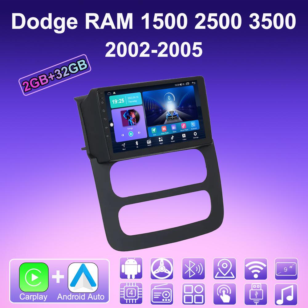 2 DIN Android Carplay Car Radio For Dodge RAM 1500 2500 3500 2002-2005 Multimedia Player Head Unit Stereo GPS Navigation BT WIFI 2+32GB