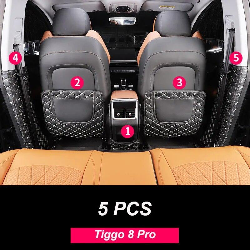 Кожаный антидетский коврик для Chery Tiggo 8 Pro 2021 2022, автомобильный водостойкий защитный чехол на спинку сиденья, сумка для хранения грязи