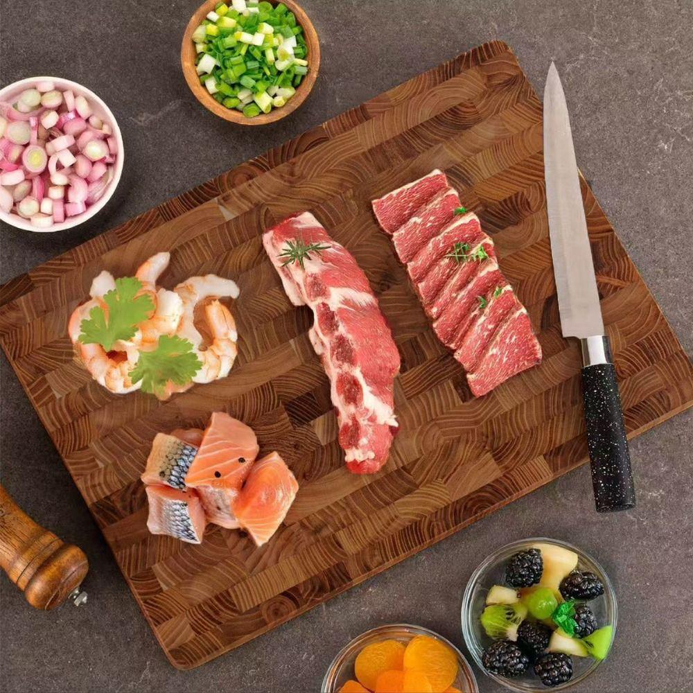 Thickened Teak Wood Cutting Board Rectangular Charcuterie Board Serving Board Restaurants