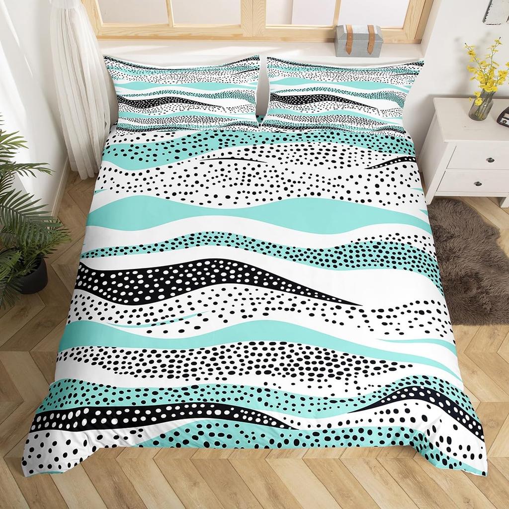 Hawaiian Beach Abstract Duvet Cover King Size Ocean Wave Set Gradient Stripe Bedding Modern Minimalist Room Decor 3 Piece Set