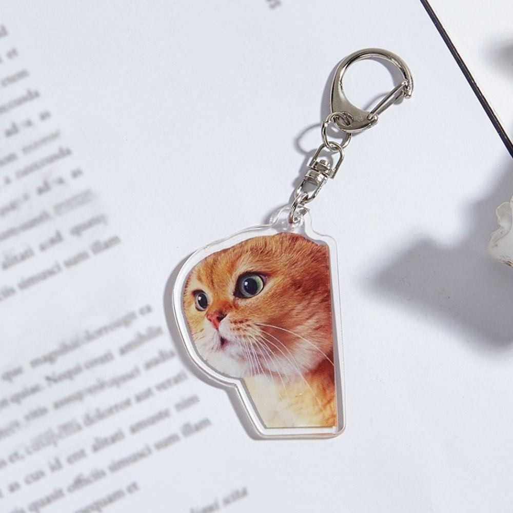 Модный брелок Dialogic Cat, акриловый брелок Squabbling Cat, изысканный кулон с изображением кота, унисекс