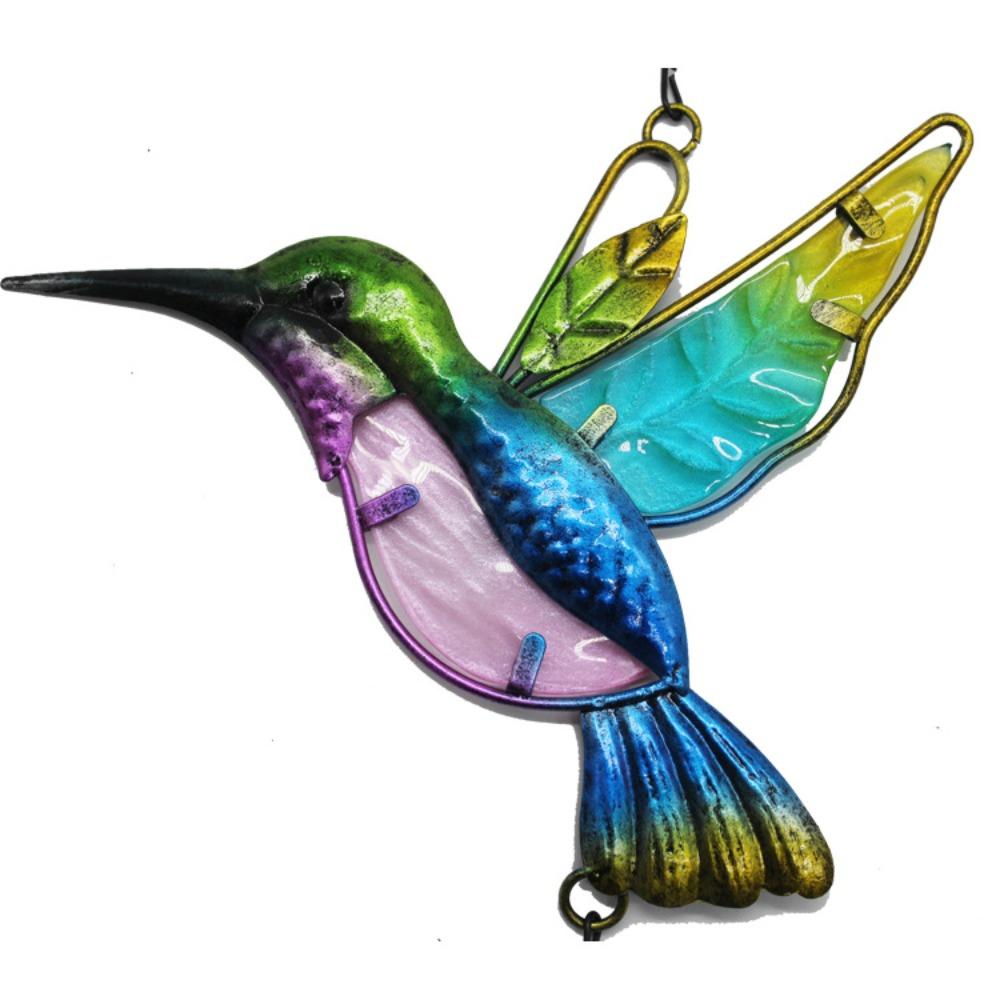 Hummingbirds Wind Bell Painted Crafts Hanging Pendants Bell Beautiful Bird Wind Chime  Home