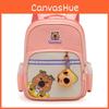 Backpack Childrens With Capybara Print Design And High Capacity For School Daily