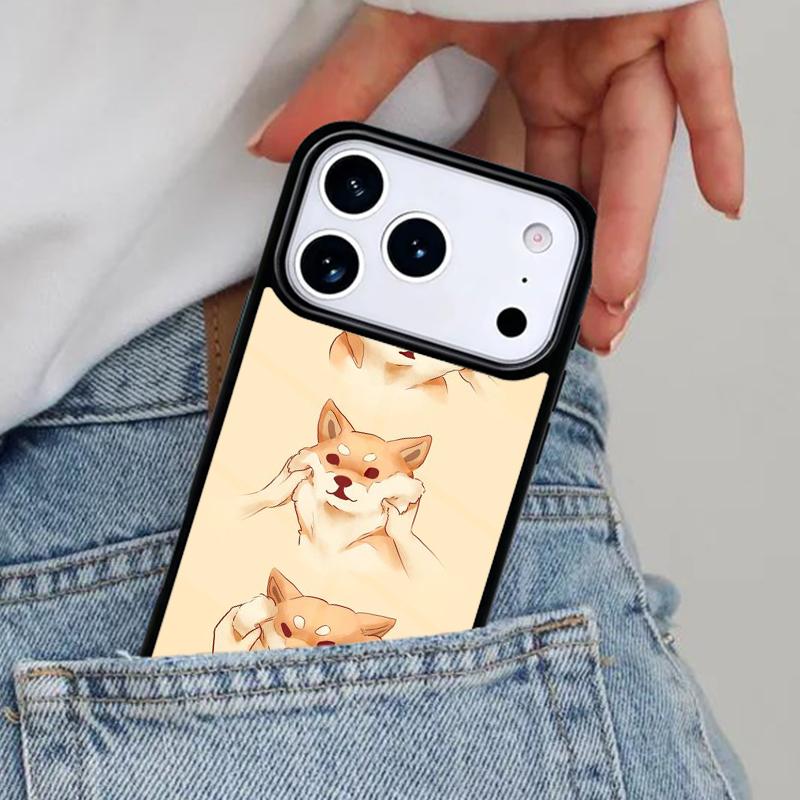 Милый Мультяшный Чехол для Телефона с Сиба-ину для iPhone 17ProMax 12 13 14 15 16e 17 Pro Max Plus Air Cover