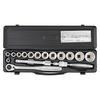 760MBK Socket Wrench Set, 12.7mm (1/2") Drive, Black, Includes 17 Pieces