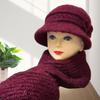 Женский осенне-зимний вязаный шерстяной комплект шапка и шарф для женщин среднего и пожилого возраста