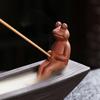 1 шт. курильница из фиолетовой глины ручной работы с креативным дизайном в виде лягушки для домашнего декора и украшения чайной комнаты (Без благовоний)