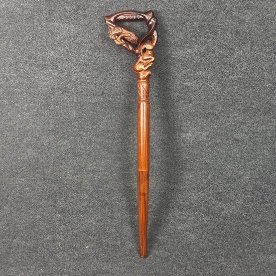 93.98 Cm Handcrafted Wooden Walking Stick Lion Hunting Gazelle Carving Stylish and Sturdy for Men, Women Best Gift for Him