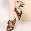 Fashion Golden Leopard Print Women Girls Latin Shoes Teacher Shoes Lace Up Modern Ballroom Jazz Practise Shoes 5CM Heel