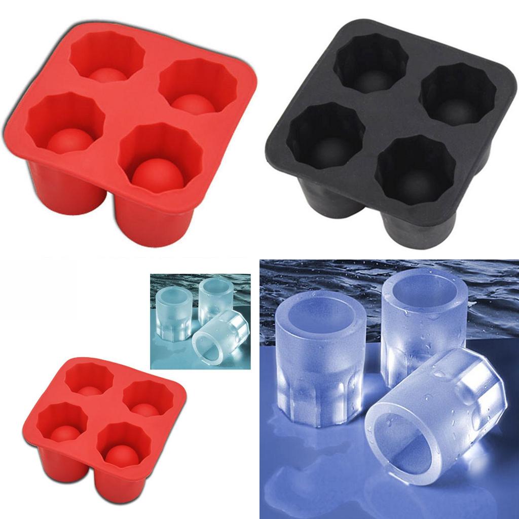Прочные силиконовые формочки для шотов в виде кубиков льда на 4 порции для вечеринок