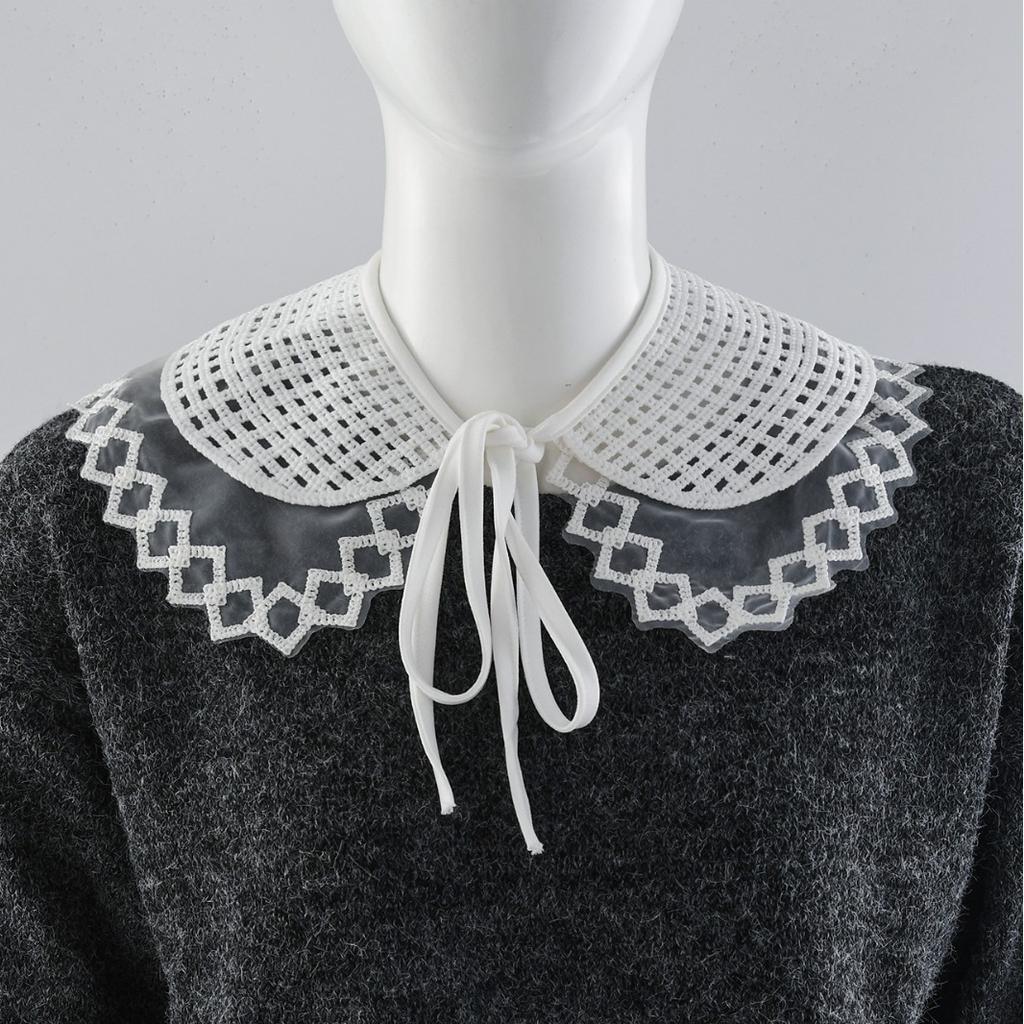 Женский белый вышитый фальшивый воротник шали повседневный свитер платье съемный воротник винтажный принт кружевные накидки фальшивый воротник