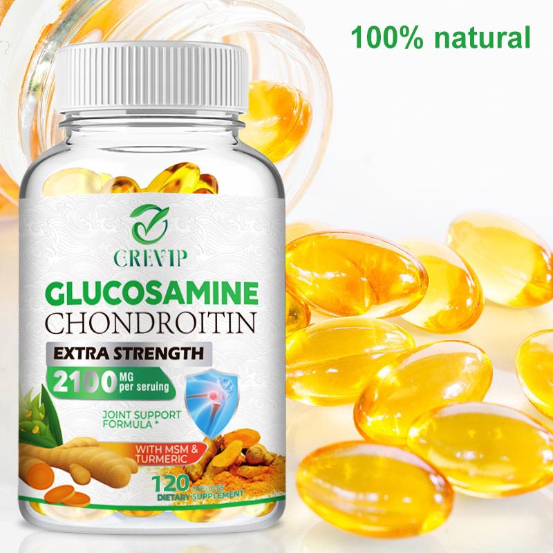 GREVIP Glucosamine Chondroitin Capsules, Joint Support Supplement, Antioxidant Benefits, Relieves Back and Hand Pain