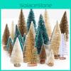 Exquisite Miniature Christmas Trees In White Blue Green And Gold For Xmas Decor