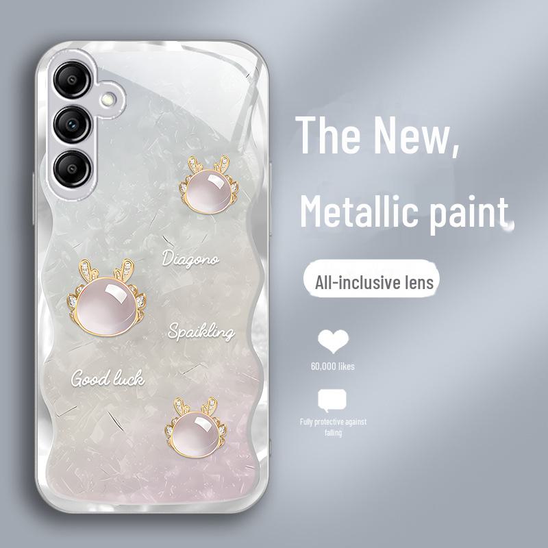 Чехол из жидкого стекла с рисунком дракона для Samsung A73, A72, A54, S11Plus — полная защита от падений и грязи.