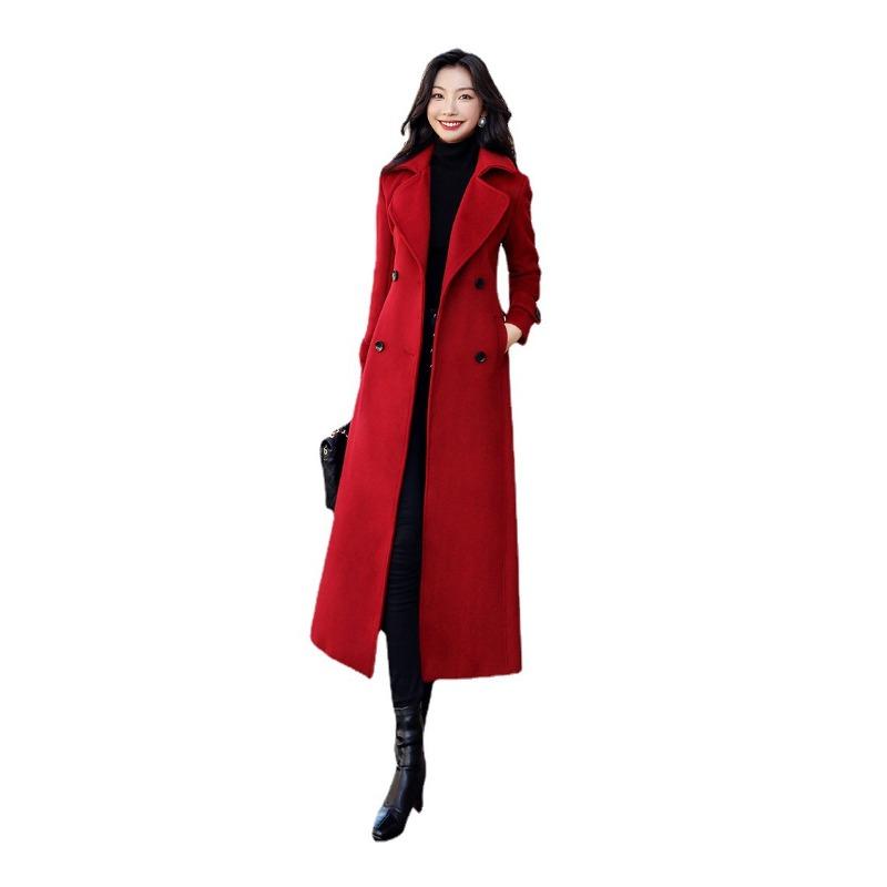 New Autumn and Winter Thickened Woolen Women's Coat Extended Quality Dragon and Phoenix Coat
