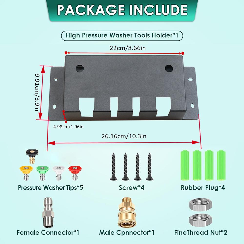 Pressure Washer Gun Holder Wall Mounted Foam Cannon Holder Storage Rack for Foam Cannon, Pressure