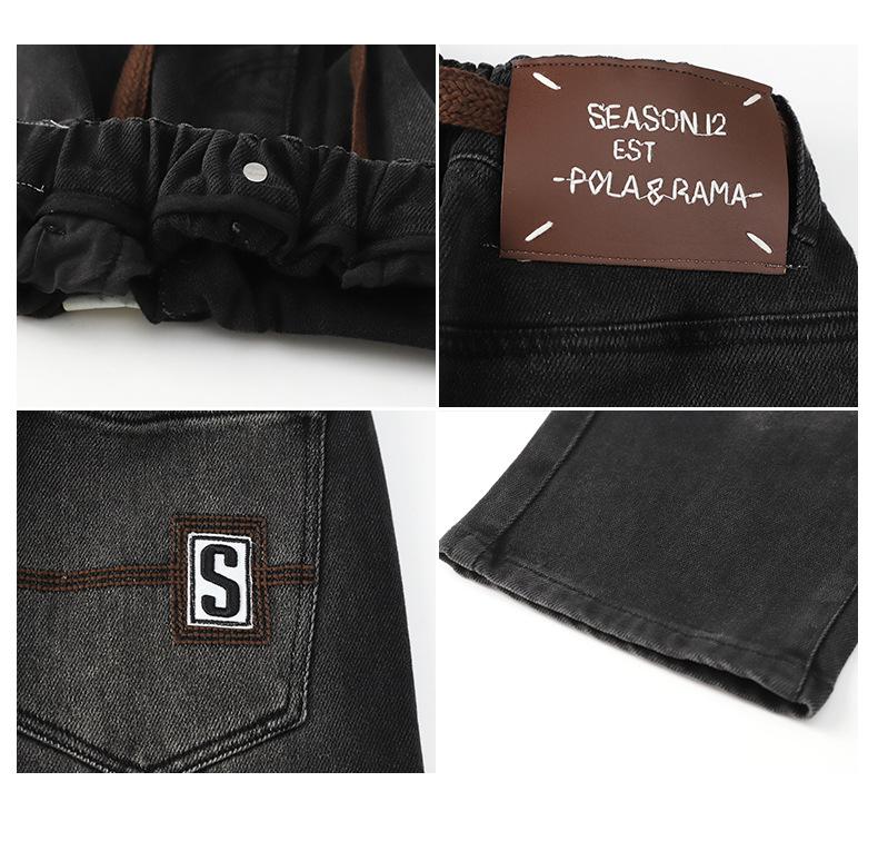 Boys' 2025 Fleece-Lined Straight-Leg Jeans: Trendy Spring/Autumn Style for Kids