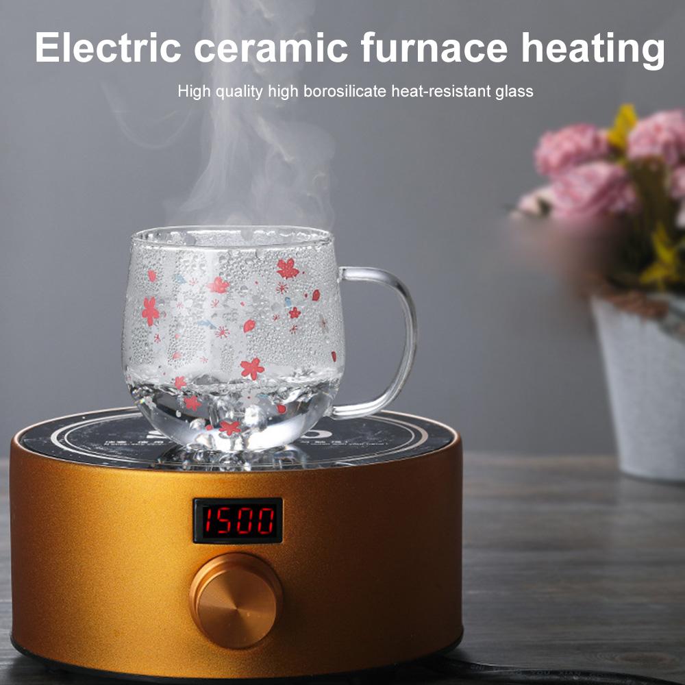 300 мл кружка сакура стеклянная кружка прозрачные термостойкие стаканы с заварочным фильтром крышка вишневая чашка набор цветочная чашка для дома