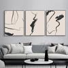 Modren Abstract Minimalist Black Line Beige Posters Prints Canvas Painting Wall Art Pictures Living Bedroom Home Decoration